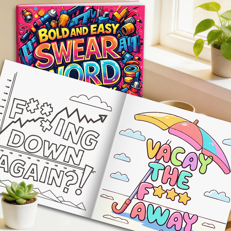 Adult Coloring Book Stress Relief - Kleurboek voor volwassenen met grappige en