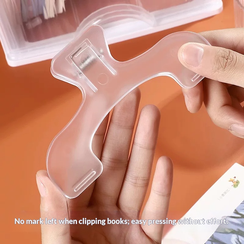 Stationery Books - Matglazen Transparante Boekpaginahouder Clip Anti-Vlekken Leesfixatieclip