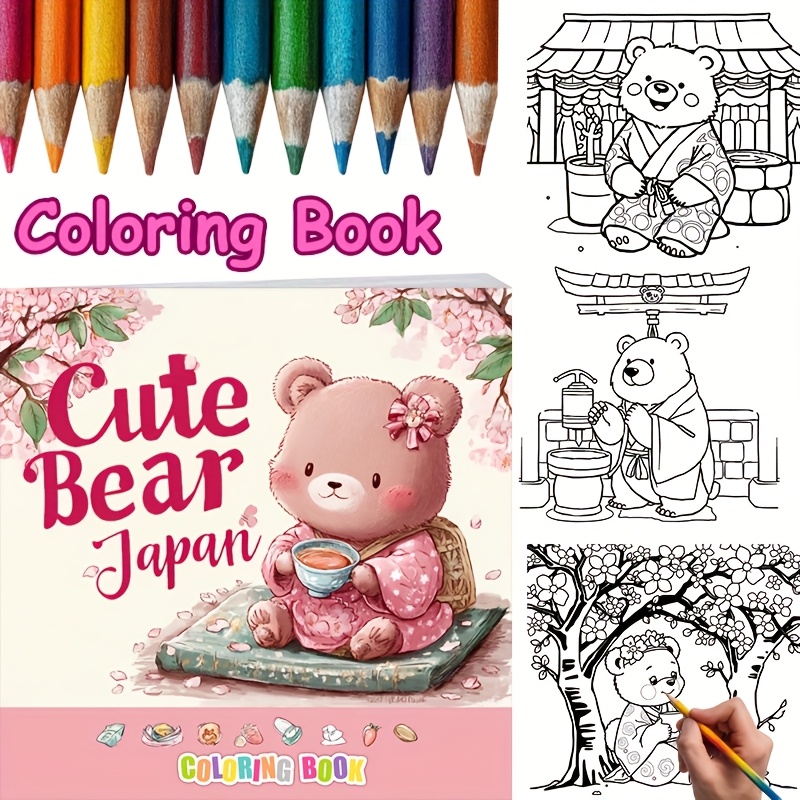 28-pagina's schattige beer in  - Adult Coloring Book Stress Relief recensie en prijs