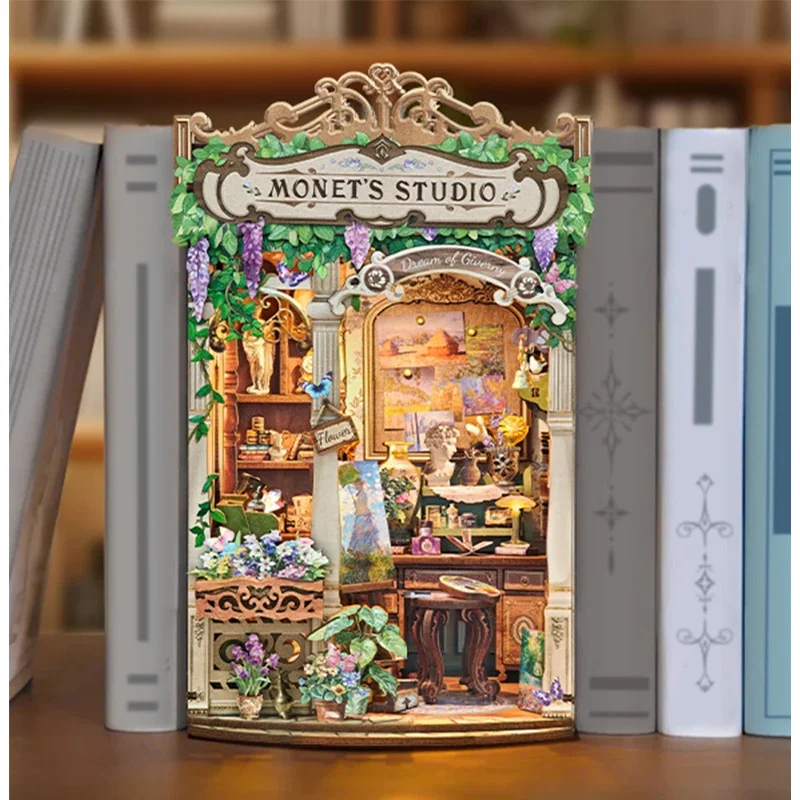 Houten Monet's Studio Boekenho - Diy Wooden Book Nook Kit Shelf Insert recensie en prijs