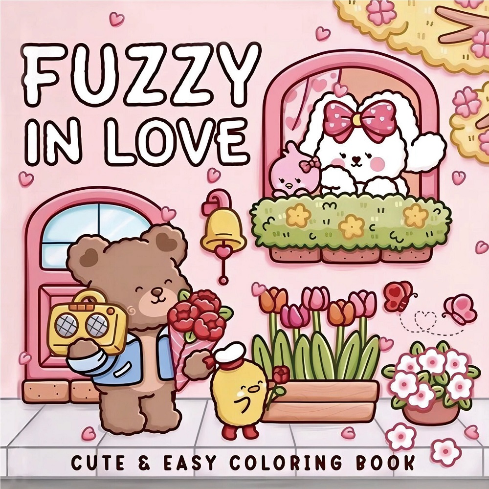 FUZZY IN LOVE Vet-gemakkelijke - Adult Coloring Book Stress Relief recensie en prijs