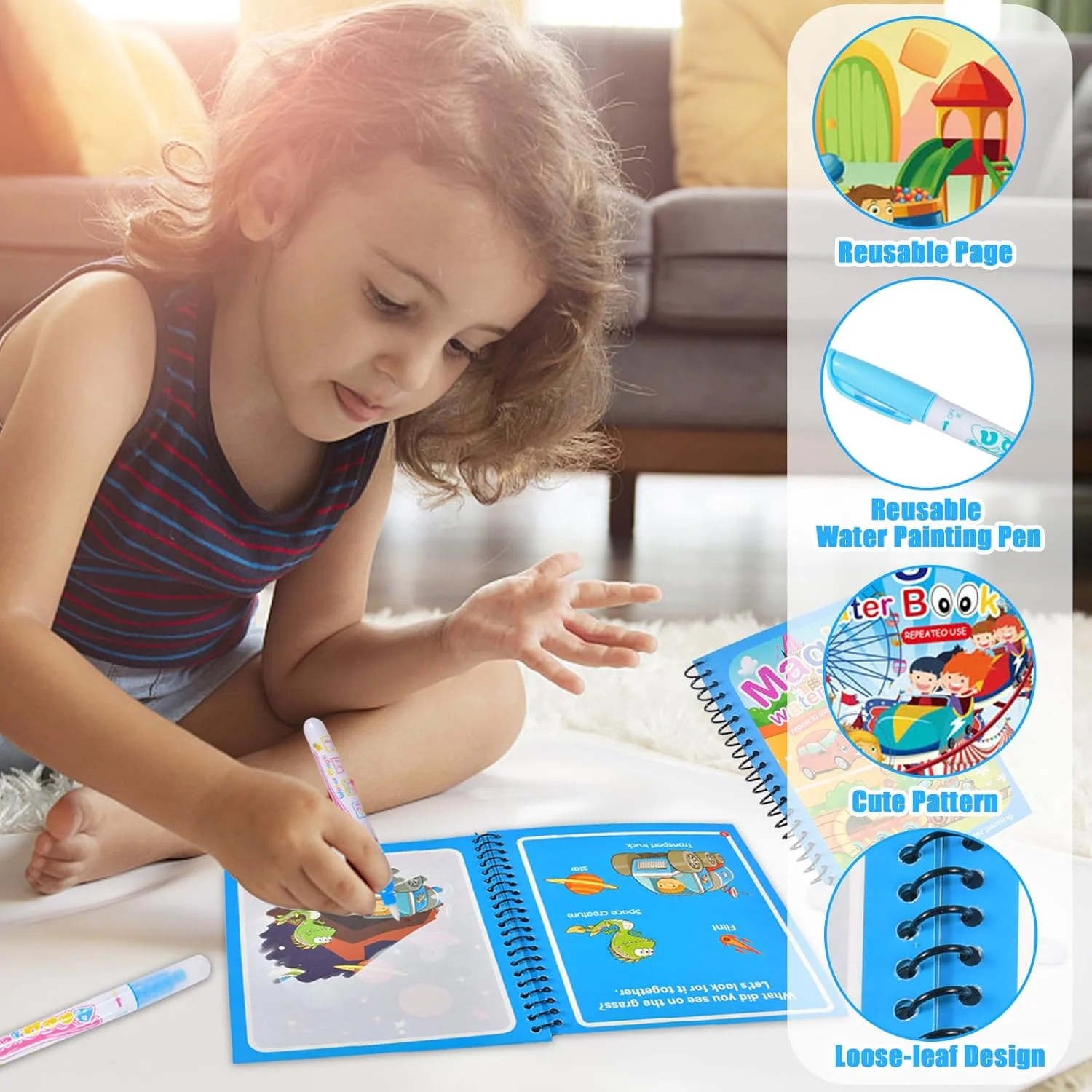 Herbruikbaar schilderboek, Mon - Reusable Water Magic Coloring Book recensie en prijs