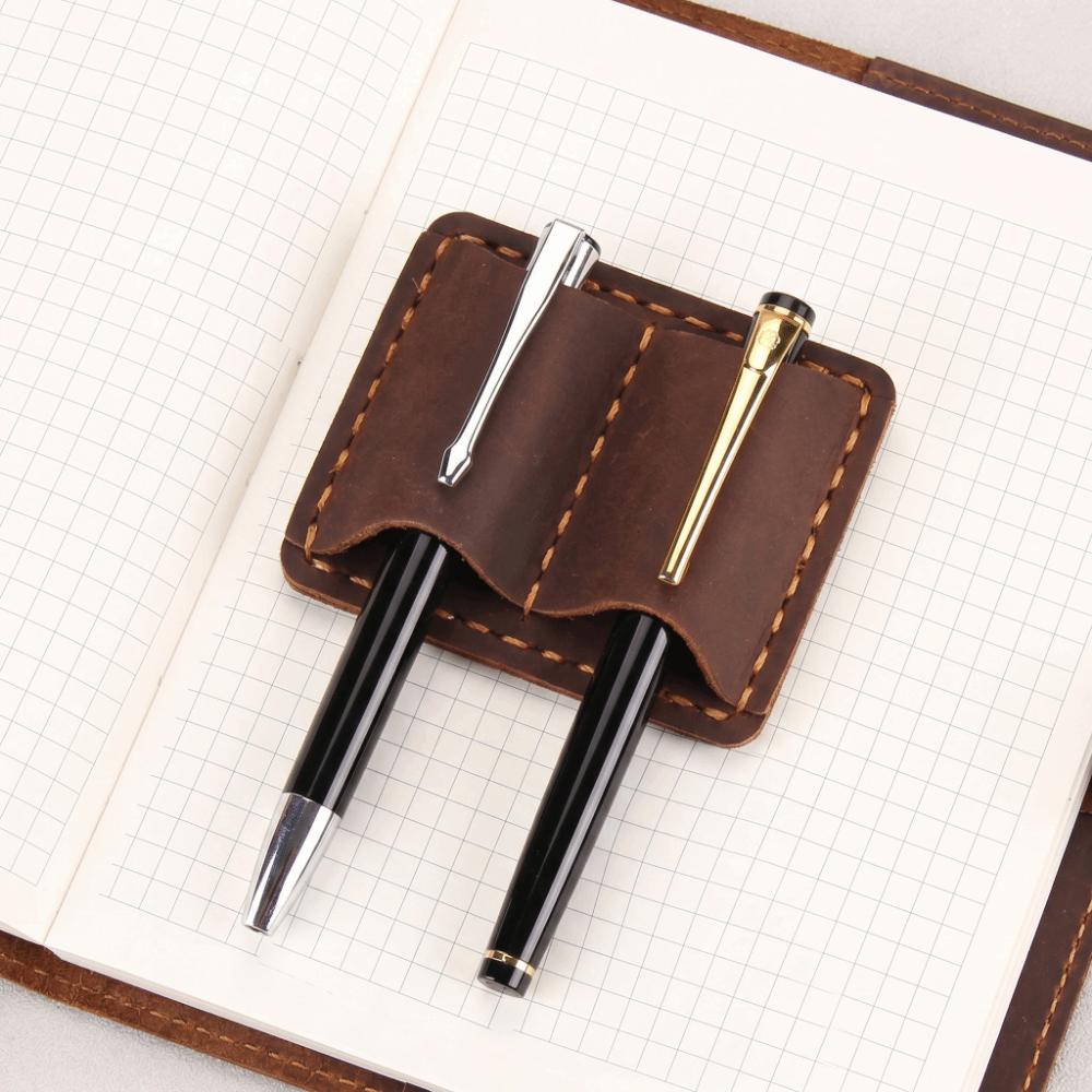 Dubbele vintage leren penhoude - Vintage Leather Journal Notebook recensie en prijs